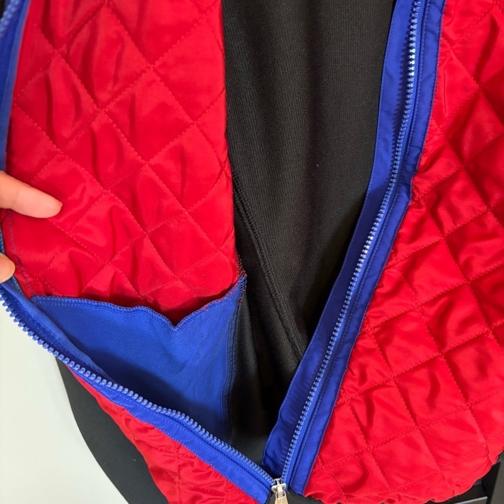 Lauren Ralph Lauren Active - Red & Black Quilted Jacket with Blue Accents - M‍‍‍ - Picture 6 of 7
